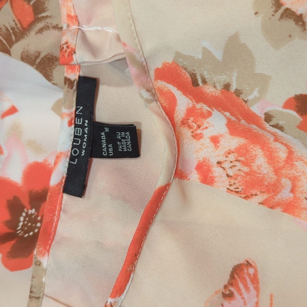 #023 Louben Women sz 16 (Fit 10-12) Butterfly & flowers lined skirt. One Only!